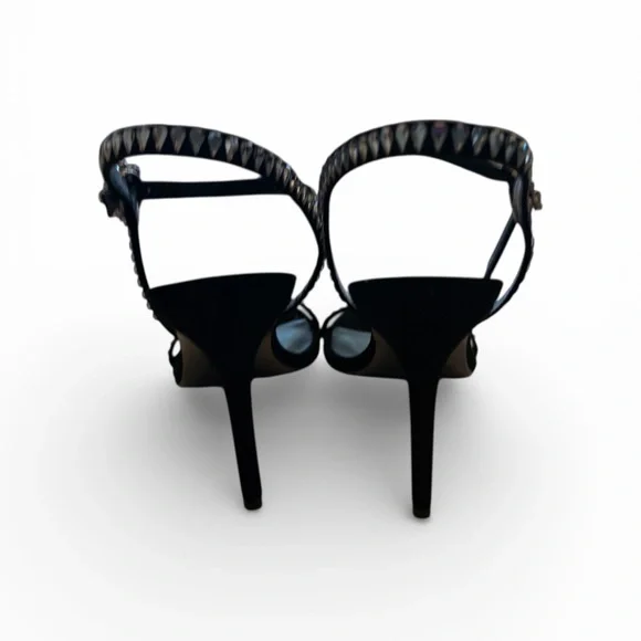 Stuart Weitzman Black Heels with Silver Embellishments - Picture 6 of 9